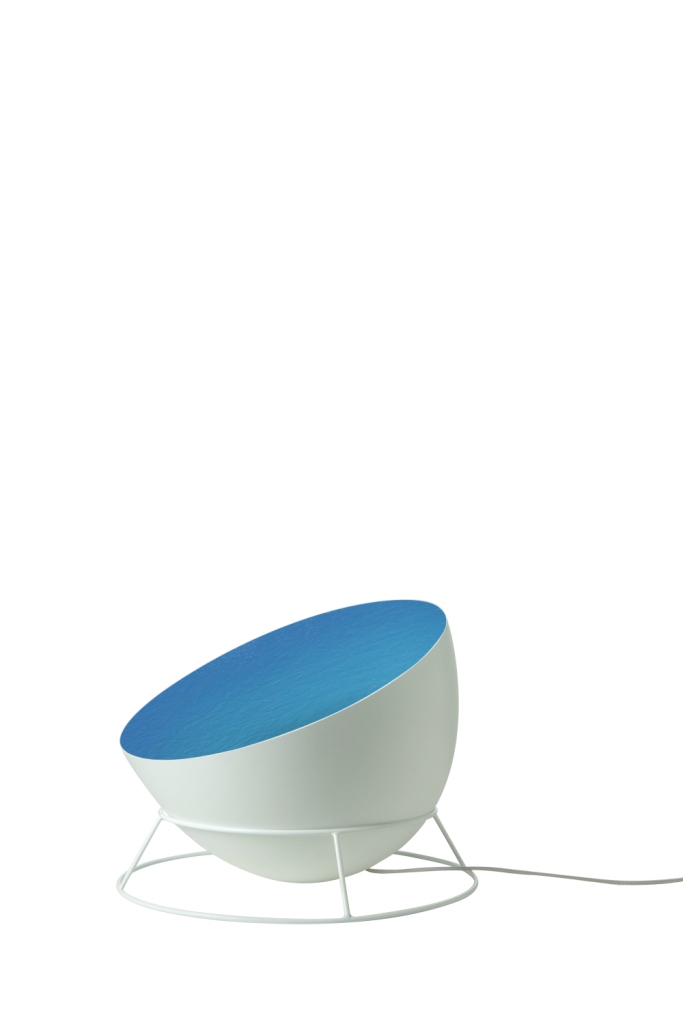 Lampada Da Pavimento H2O F In-Es Artdesign Collezione Luna Colore Bianco Blu Dimensione 27,5 Cm Diam. 46 Cm
